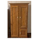 BR2 - Vintage Wooden Storage Cabinet with Double Doors and Shelves