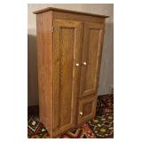 BR2 - Vintage Wooden Storage Cabinet with Double Doors and Shelves