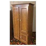 BR2 - Vintage Wooden Storage Cabinet with Double Doors and Shelves