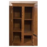 BR2 - Vintage Wooden Storage Cabinet with Double Doors and Shelves