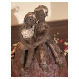 BR2 - Handcrafted Pottery Sculpture of Couple on Rock