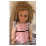 O - Vintage Adorable Doll with Blonde Hair and Pink Dress