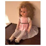 O - Vintage Adorable Doll with Blonde Hair and Pink Dress