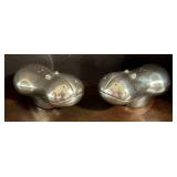 O - Nambe Hippo Salt and Pepper Shaker Set