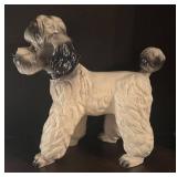 O - Large Vintage Ceramic Poodle Dog Figurine