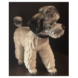 O - Large Vintage Ceramic Poodle Dog Figurine