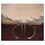 BR2 - Vintage Gastone Rinaldi for Rima Pan Am White Leather and Chrome Chair