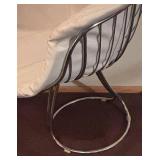 BR2 - Vintage Gastone Rinaldi for Rima Pan Am White Leather and Chrome Chair