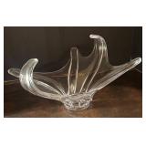 MB - Large Crystal Art Glass Bowl with Sculpted Edges