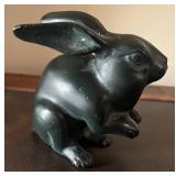 MB - Pair of Cast Iron Bunny Sculptures