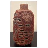 MB - Set of 2 Natural Wood and Seed Pod Vases with Dried Stems