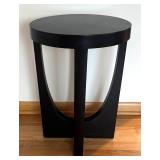 LR - Modern Black Wood Accent Table with Sculptural Base
