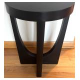 LR - Modern Black Wood Accent Table with Sculptural Base