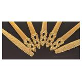 K - Set of 7 Rogers Bros Golden Lifetime Serving Utensils