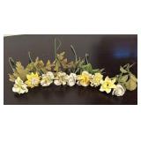 LR - Set of 9 Vintage Composite Floral Stems Decorative Flowers