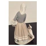 K - Lladro Porcelain Girl with Ducks Figurine