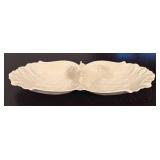 LR - Lenox Ivory Porcelain Double Serving Condiment Bowl / Dish