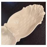 LR - Lenox Ivory Porcelain Double Serving Condiment Bowl / Dish