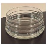 LR - Glass Ribbed Bowl and Lidded Trinket Dish with Decorative Marbles