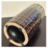 LR - Textured Ceramic Vase with Geometric Pattern