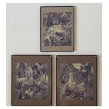 LR - Set of 3 Fred Blumenthal Original Abstract Paintings