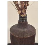 LR - Textured Brown Vase with Dried Stems