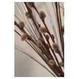 LR - Textured Brown Vase with Dried Stems