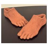 LR - Pair of Terra-Cotta Foot-Shaped Planters