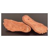 LR - Pair of Terra-Cotta Foot-Shaped Planters