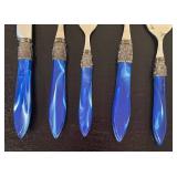 LR - Stanley Roberts Blue Handle Flatware Service for 8