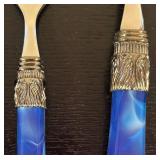 LR - Stanley Roberts Blue Handle Flatware Service for 8