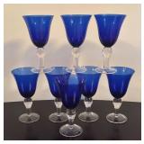 LR - Set of Cobalt Blue Stemware