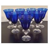 LR - Set of Cobalt Blue Stemware