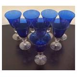 LR - Set of Cobalt Blue Stemware