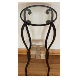 LR - Glass Top Metal Accent Table with Curved Legs