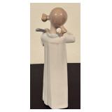 K - Lladro Porcelain Girl with Mandolin Figurine