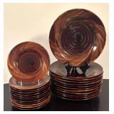LR - Home Stoneware Tortoise Shell Dinnerware Set with Plates, Bowls, and Mugs
