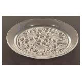 LR - Crystal Serving Platter with Floral Scroll Design