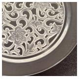 LR - Crystal Serving Platter with Floral Scroll Design