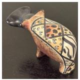 LR - Set of 3 Hippo Figurines - Brass, Glass and Hand-Painted Stone