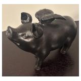 LR - Pig Paper Towel Holder and Flying Pig Figurine Set