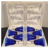 LR - Set of 8 Cobalt Blue Stemware Glasses