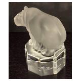 LR - Nachtmann Frosted Crystal Hippo Figurine