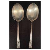 K - Set of 10 Vintage Silver Plated Serving Utensils