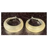 K - Translucent Link Necklace and Hoop Earrings Set