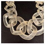 K - Translucent Link Necklace and Hoop Earrings Set