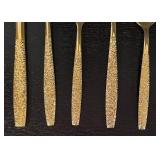 K - Vintage Lifetime Gold Plated Flatware Service for Eight with Serving Utensils