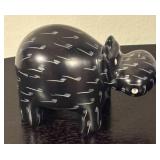 LR - Collection of Hippo Figurines with Various Designs with Print