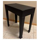 LR - Black Faux Crocodile Accent Table