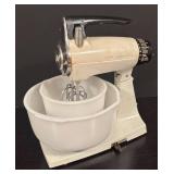 LR - Vintage Sunbeam Mixmaster Stand Mixer with 2 Mixing Bowls